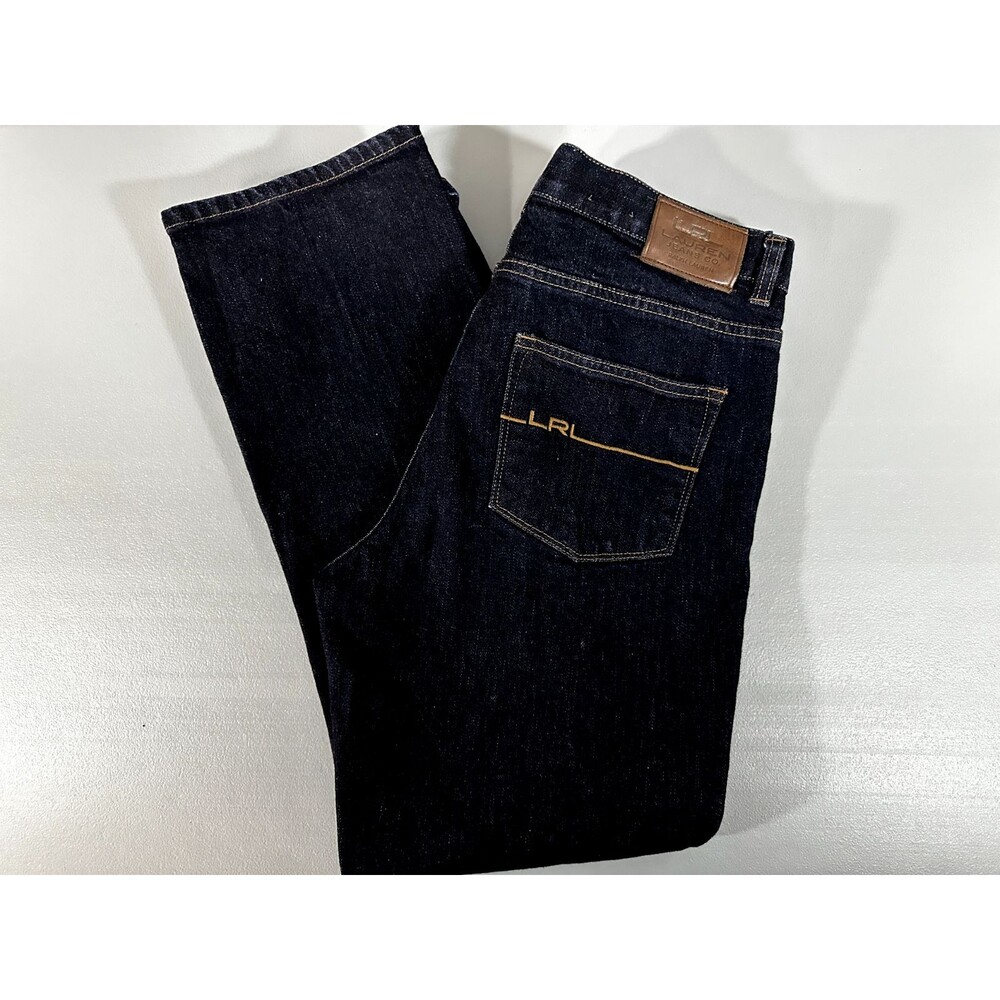 Lauren Jeans Co. Ralph Lauren LRL Dark Blue Denim Straight Jeans Womens Sz 10